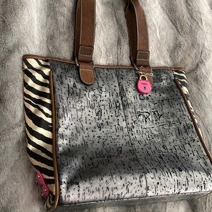 Consuela zebra silver and brown bag